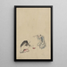 Zwei Männer, die ein Spiel spielen oder wetten, vielleicht mit Würfeln - Katsushika Hokusai — gerahmtes Bild an der Wand