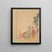 Frau und Junge mit einer Melone - Katsushika Hokusai — gerahmtes Bild an der Wand