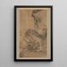 Adler, der einen Puma angreift - Kawanabe Kyōsai — gerahmtes Bild an der Wand