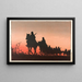 Der rote Sonnenuntergang - Kawase Hasui — gerahmtes Bild an der Wand