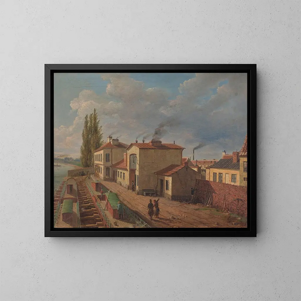 Ateliers de la chaudière à vapeur à Solec à Varsovie - Kazimierz Eliasz Galli — gerahmtes Bild an der Wand