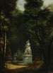 Ansicht des Łazienki-Parks mit der Statue von Tancrède und Clorinde - Kazimierz Wojniakowski — Ansicht des Kunstwerks