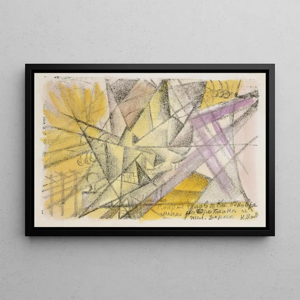 Kazimir Malevich - Der Tod eines Menschen gleichzeitig im Flugzeug und der Eisenbahn.webp