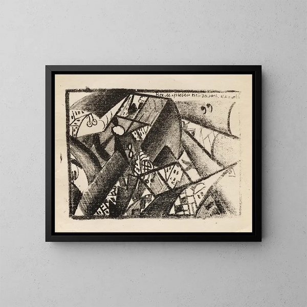 Landschaft ohne Titel - Kazimir Malevitch — gerahmtes Bild an der Wand