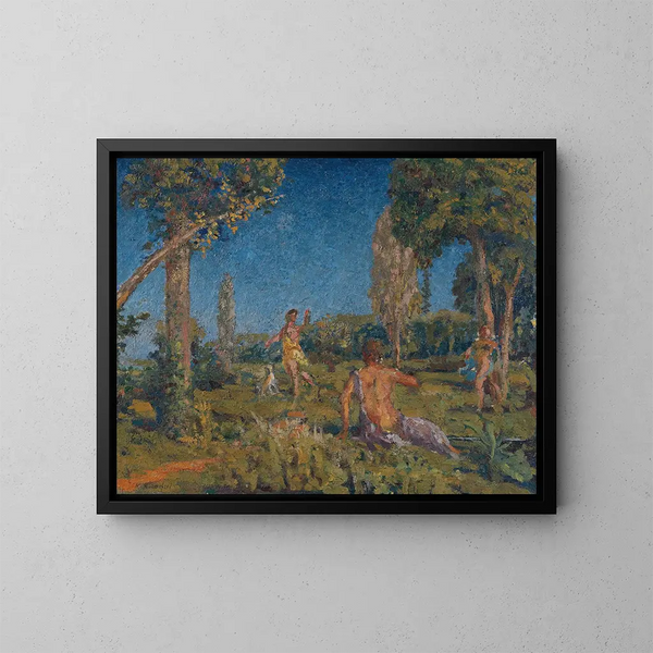Artemis mit einem Hund und zwei Begleitern an einer Quelle - Ker Xavier Roussel — gerahmtes Bild an der Wand