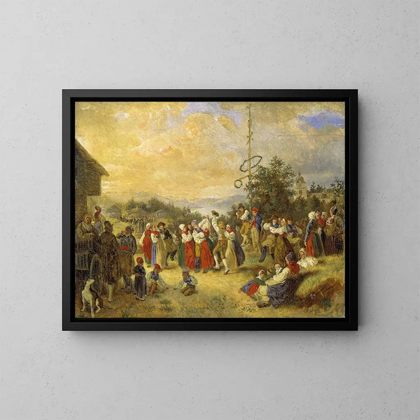 Danse de Midsummer à Rättvik - Kilian Zoll — gerahmtes Bild an der Wand