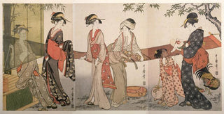 Kitagawa Utamaro - Araibari Washing and stretching cloth.webp