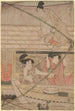 Fischerei mit einem Vierarm-Netz Yotsu Deami, zentrales Element des Triptychons - Kitagawa Utamaro — Ansicht des Kunstwerks