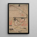 Fischerei mit einem Vierarm-Netz Yotsu Deami, zentrales Element des Triptychons - Kitagawa Utamaro — gerahmtes Bild an der Wand