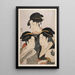 Drei Schönheiten von heute - Kitagawa Utamaro — gerahmtes Bild an der Wand