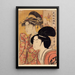 Zwei Schönheiten mit Bambus - Kitagawa Utamaro — gerahmtes Bild an der Wand