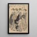 Frau mit Dienerinnen - Kitagawa Utamaro — gerahmtes Bild an der Wand