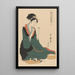 Frau mit Faden - Kitagawa Utamaro — gerahmtes Bild an der Wand