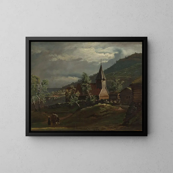 L'église de Gaupne à Sogn - Knud Baade — gerahmtes Bild an der Wand