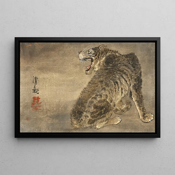 Tiger und Blitz - Kobayashi Kiyochika — gerahmtes Bild an der Wand