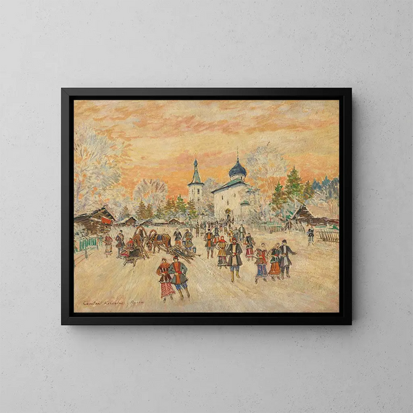 Nach einem festlichen Dienst - Konstantin Alexeïevitch Korovine — gerahmtes Bild an der Wand