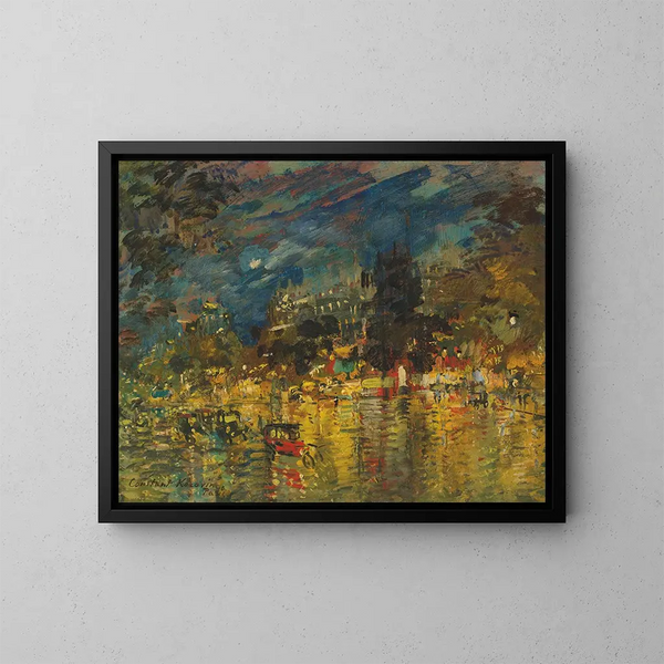 Boulevard parisien la nuit - Konstantin Alexeïevitch Korovine — gerahmtes Bild an der Wand