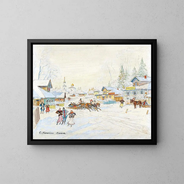 Winterlandschaft - Konstantin Alexeïevitch Korovine — gerahmtes Bild an der Wand