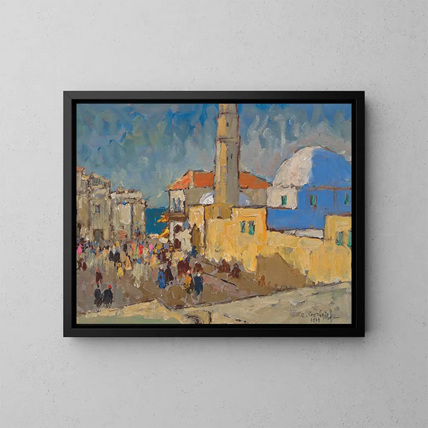 Moschee in Jaffa - Konstantin Ivanovich Gorbatov — gerahmtes Bild an der Wand