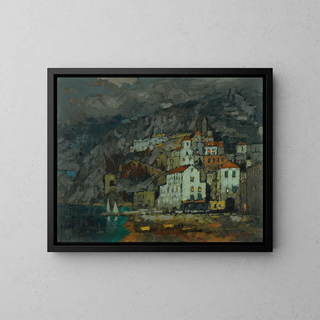 Ansicht von Amalfi - Konstantin Ivanovich Gorbatov — gerahmtes Bild an der Wand