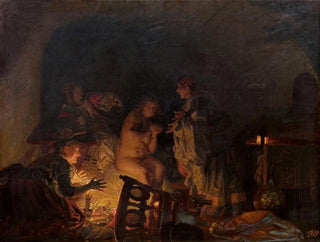 Kristian Zahrtmann - Leonora Christina stripped and seached by the servants of Queen Sofie Amalie.webp
