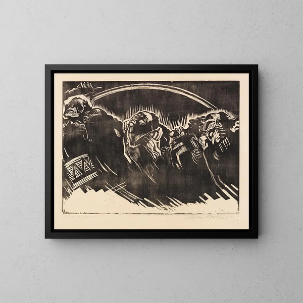Die Freiwilligen - Käthe Kollwitz — gerahmtes Bild an der Wand
