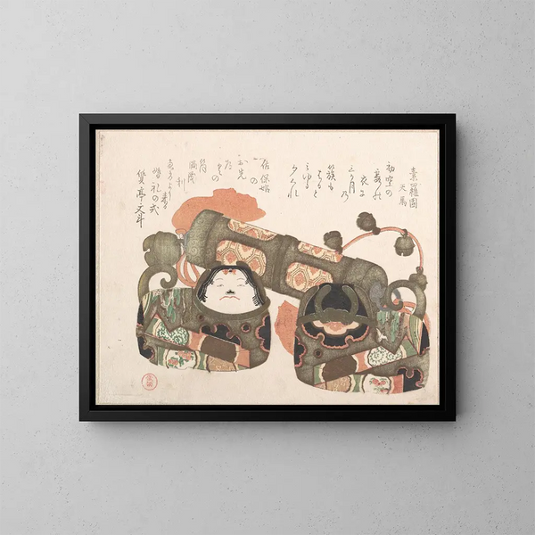 Spielzeug aus Pappmaché - Kubo Shunman — gerahmtes Bild an der Wand