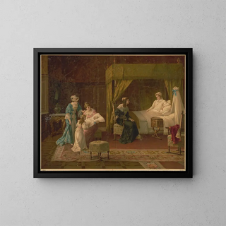 Kunstanstalten AG - Women admiring new baby while mother rests in bed.webp