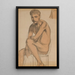 Junge sitzend - Kuzma Petrov-Vodkin — gerahmtes Bild an der Wand
