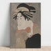 L-Kunstdruck des Gemäldes des Schauspielers Matsumoto Yonesaburō in der Rolle des Shinobu, posierend als Kurtisane Kewaizaka no Shōshō, aus dem Stück Ein Mischmasch aus Rachegeschichten - Tōshūsai Sharaku