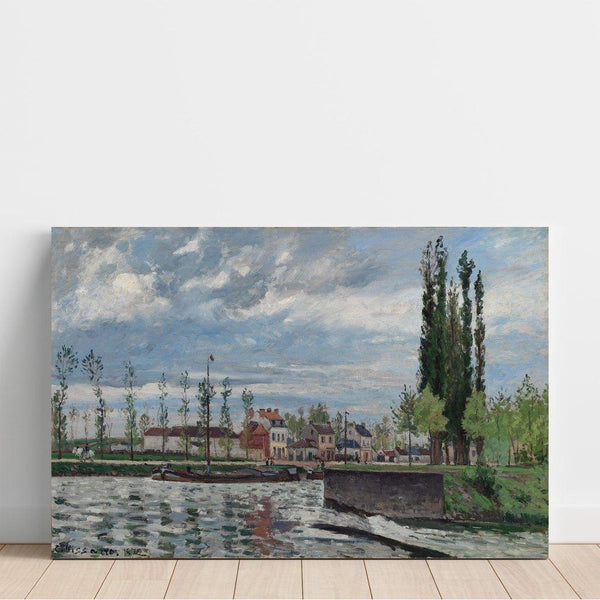 Reproduktion des Gemäldes L'écluse de Pontoise (1872) - Camille Pissarro