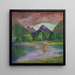 L'entrée de la rivière Tautira, pêcheur tahitien piquant un poisson - John La Farge — gerahmtes Bild an der Wand