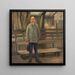 L'homme près du banc - Carl Vilhelm Meyer — gerahmtes Bild an der Wand