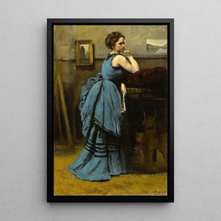 Die Dame in Blau von Jean-Baptiste-Camille Corot