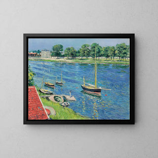 The Seine at Argenteuil, boats at anchor - Gustave Caillebotte