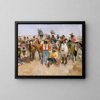 Fête des Jicarilla Apache - LaVerne Nelson Black — gerahmtes Bild an der Wand
