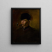 Dandy-Gemälde im Pelzmütze mit Pfeife - Ladislav Mednyánszky — gerahmtes Bild an der Wand