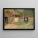 Mädchen in einem Bauernhofhof - Ladislav Mednyánszky — gerahmtes Bild an der Wand