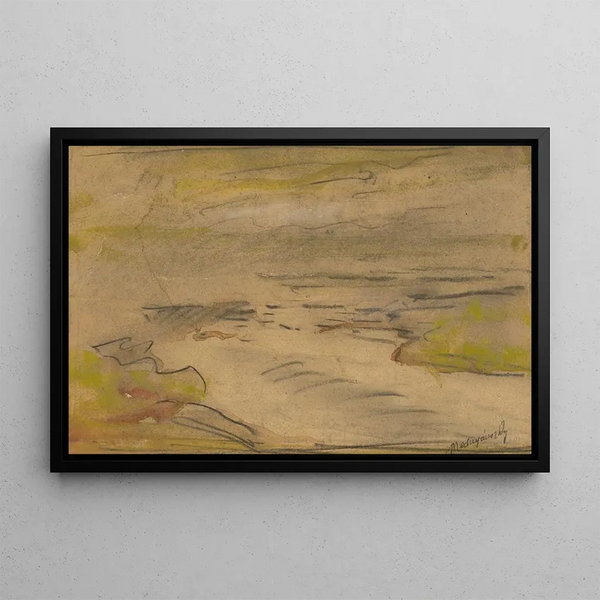 Landschaft mit einem See - Ladislav Mednyánszky — gerahmtes Bild an der Wand