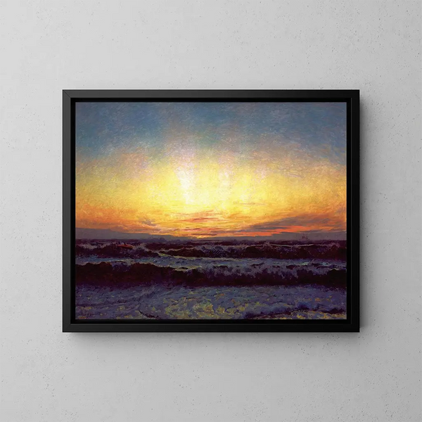 Die Nordsee im Sturm nach Sonnenuntergang - Laurits Tuxen — gerahmtes Bild an der Wand