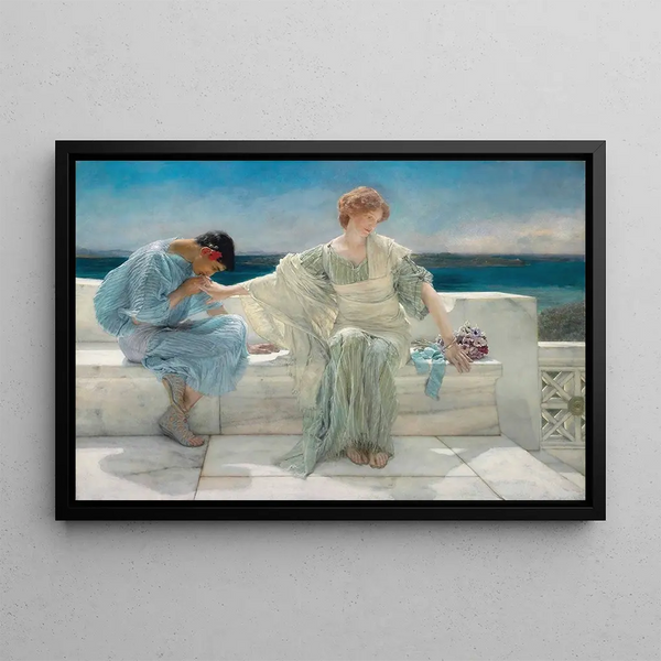Bitte fragen Sie mich nicht mehr - Lawrence Alma-Tadema — gerahmtes Bild an der Wand