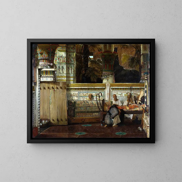 Die ägyptische Witwe - Lawrence Alma-Tadema — gerahmtes Bild an der Wand
