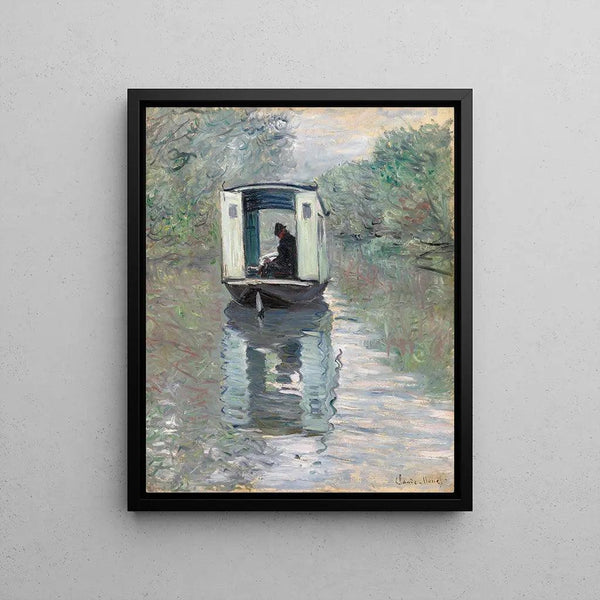 Reproduktion des Gemäldes Le Bateau-Atelier - Claude Monet