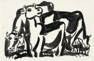 Leo Gestel - Ontwerp voor een vignet voorstelling met drie koeien.webp