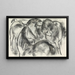 Skizze von drei Pferden - Leo Gestel — gerahmtes Bild an der Wand