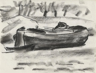 Skizzenblatt mit einem Schiff und einem Mann an Bord - Leo Gestel — Ansicht des Kunstwerks