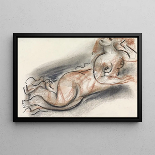 Leo Gestel - Schetsblad met liggend vrouwelijk naakt.webp
