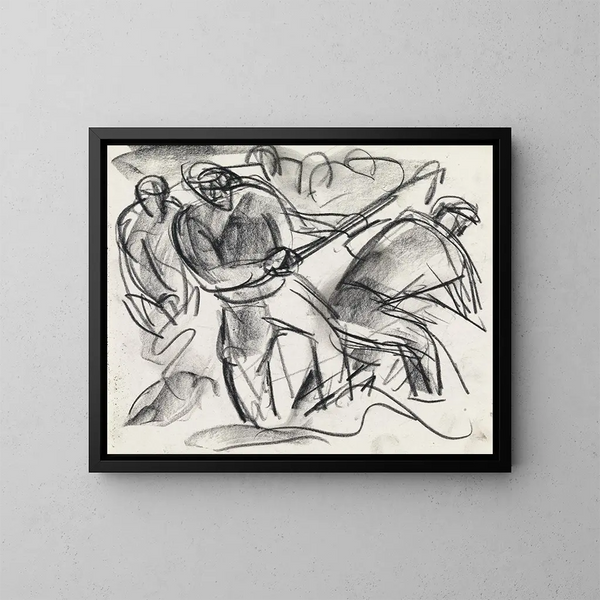 Studie von Figuren bei der Arbeit - Leo Gestel — gerahmtes Bild an der Wand