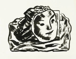 Zwei Masken für Gebäude und Felsen Skizze - Leo Gestel — Ansicht des Kunstwerks