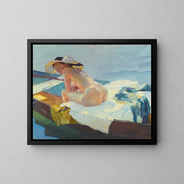 In dem Kanu - Leo Putz — gerahmtes Bild an der Wand